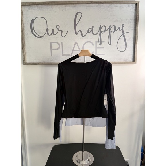 Pink Rose Shirt Large 1- Black Shirt & 1 - Blue Shirt 90% Nylon 10% Spandex - Picture 4 of 5